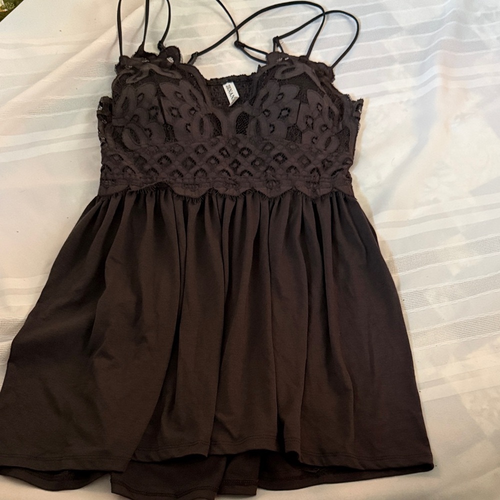 Zara Black Lace Detail top